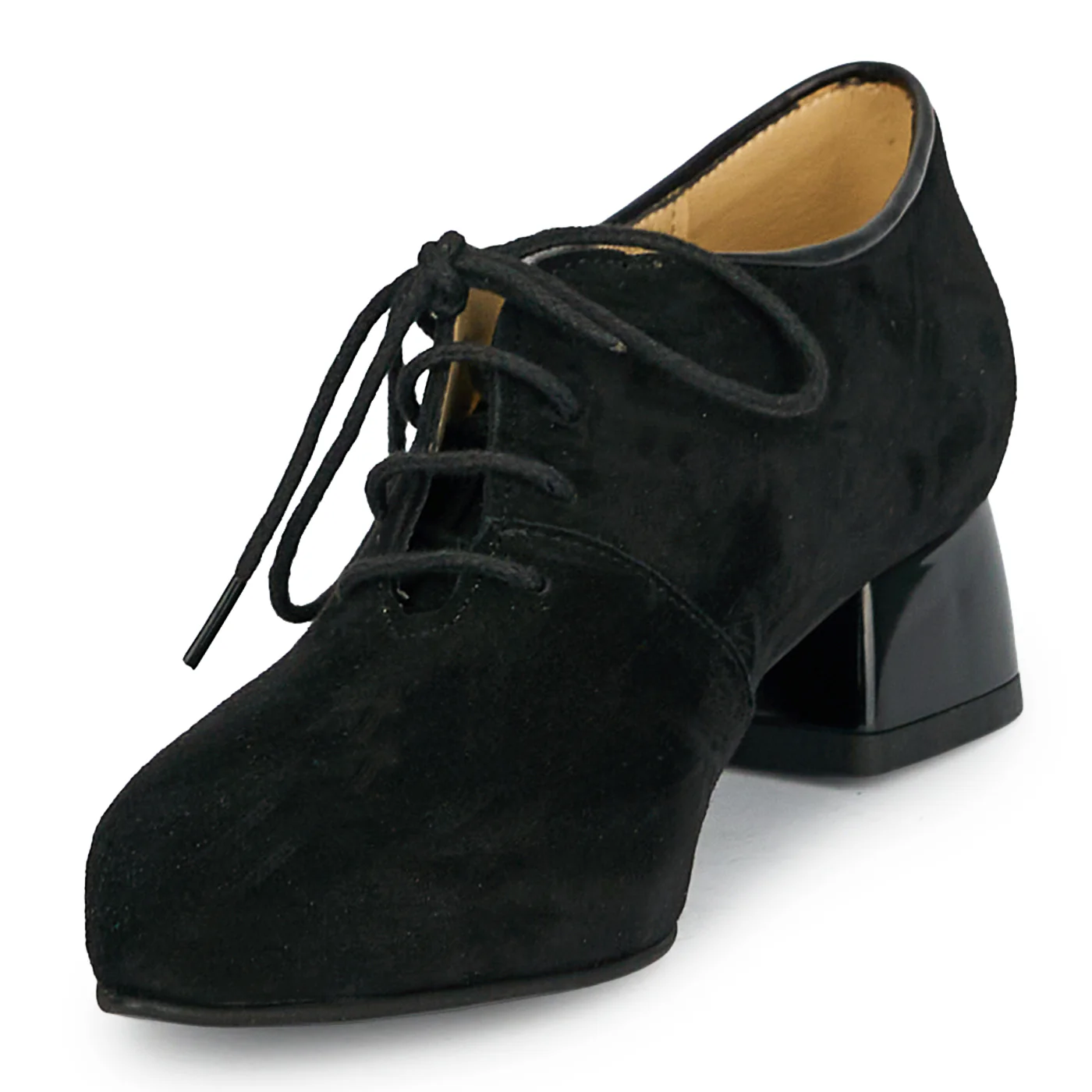 Pantofi dama din piele naturala neagra cu toc gros 4 cm 19228 - Image 3