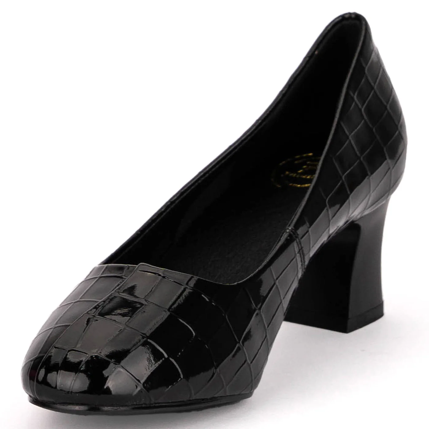 Pantofi dama din piele naturala neagra cu toc gros 5.5 cm 18796 - Image 3