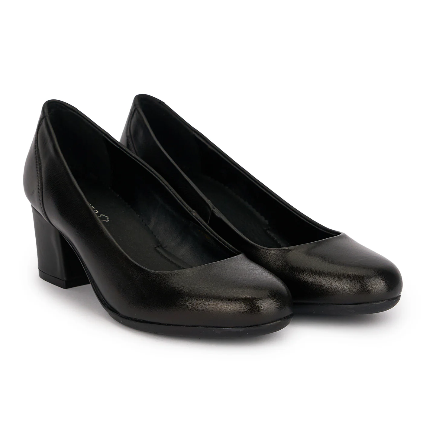 Pantofi dama din piele naturala neagra cu toc gros 5.5 cm 18859 - Image 4