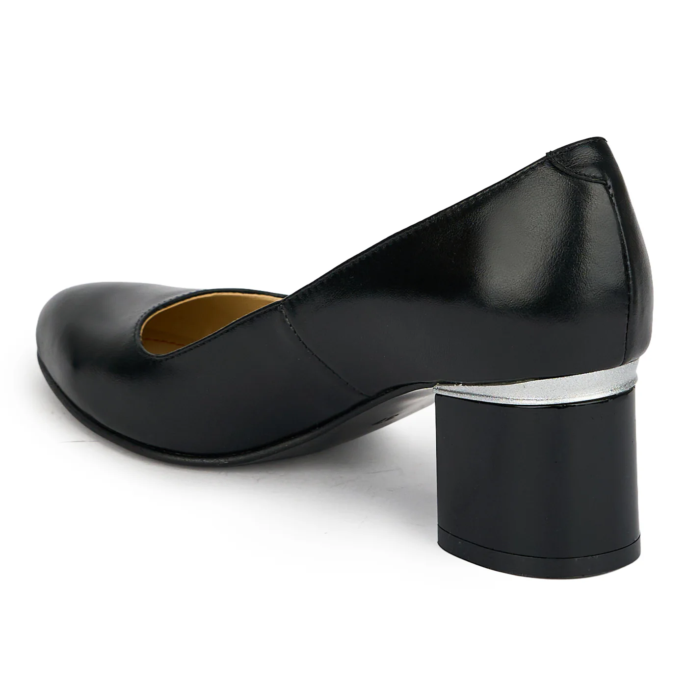 Pantofi dama din piele naturala neagra cu toc gros 5.5 cm 19443 - Image 2