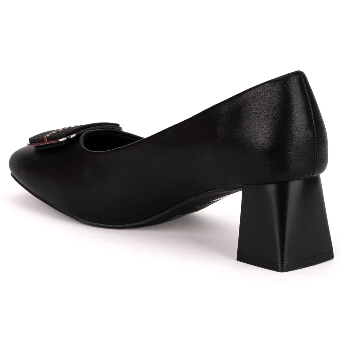 Pantofi dama din piele naturala neagra cu toc gros 5 cm 18798 - Image 2