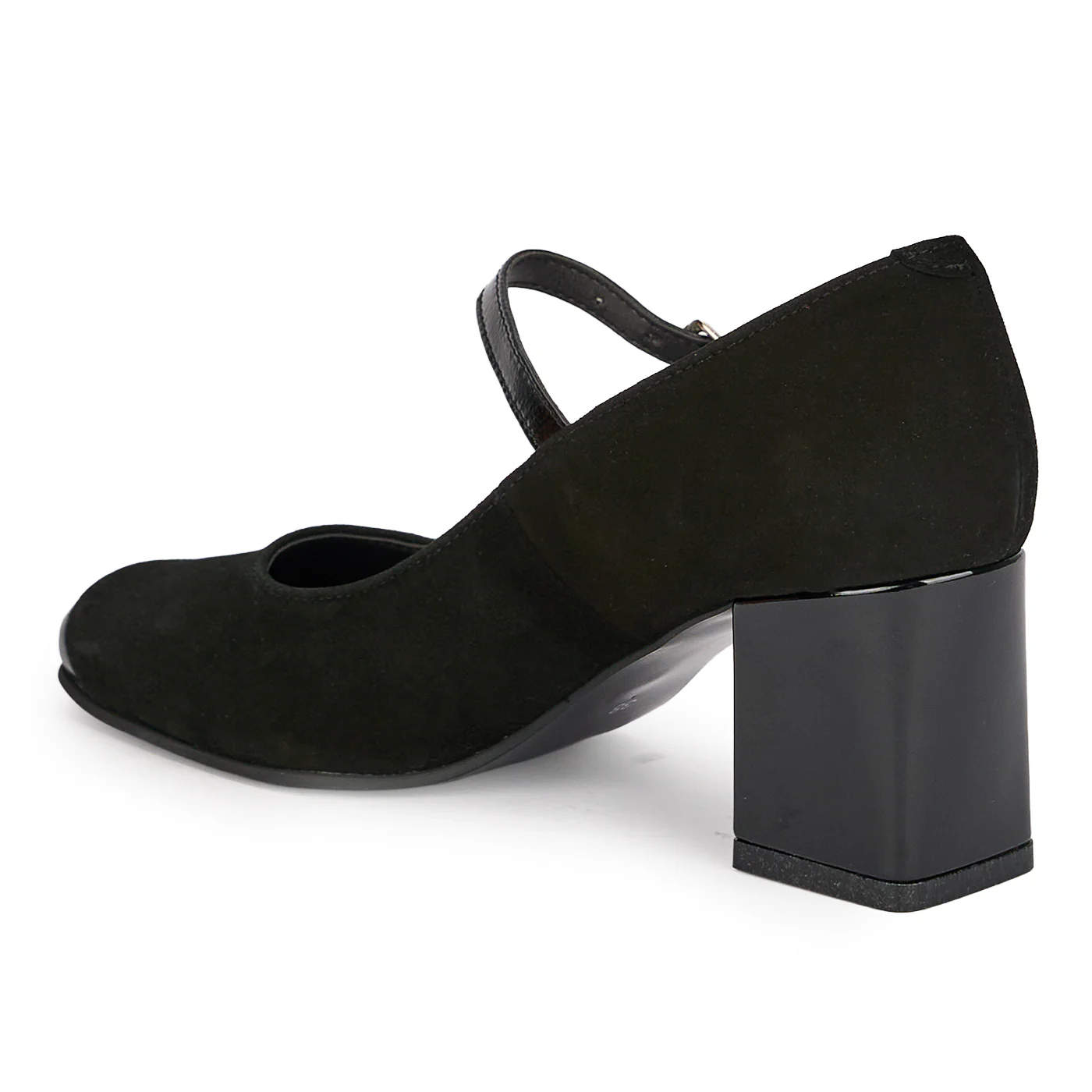 Pantofi dama din piele naturala neagra cu toc gros 6.5 cm 18885 - Image 2