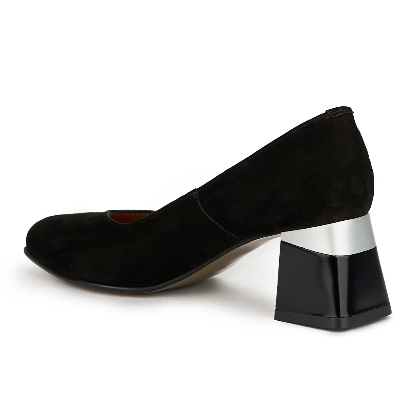 Pantofi dama din piele naturala neagra cu toc gros 6 cm 14976 - Image 2