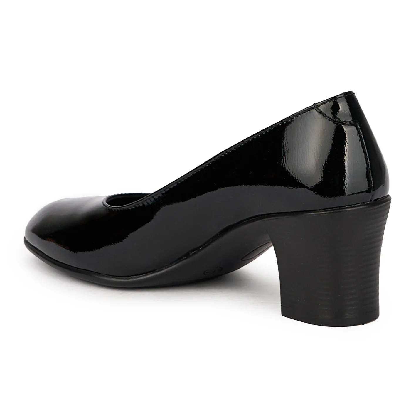 Pantofi dama din piele naturala neagra cu toc gros 6 cm 15994 - Image 2