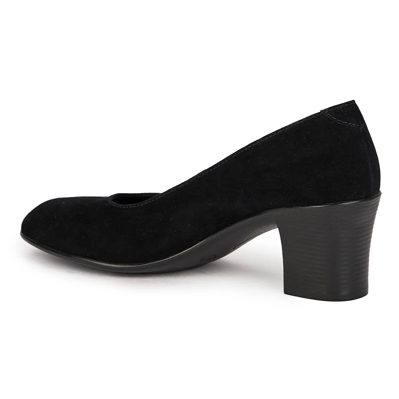 Pantofi dama din piele naturala neagra cu toc gros 6 cm 16044 - Image 2