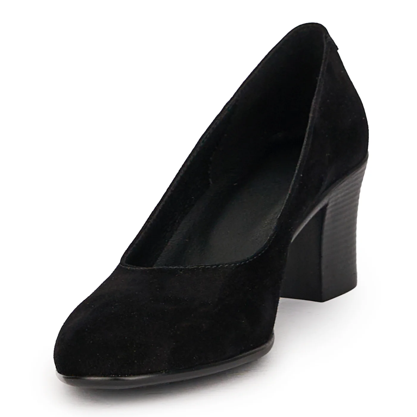 Pantofi dama din piele naturala neagra cu toc gros 6 cm 16044 - Image 3