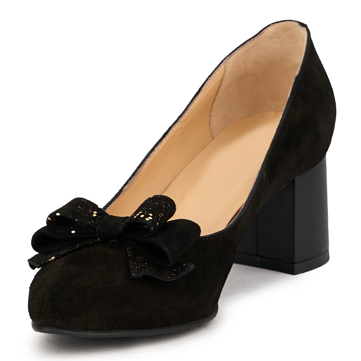 Pantofi dama din piele naturala neagra cu toc gros 6 cm 16978 - Image 3