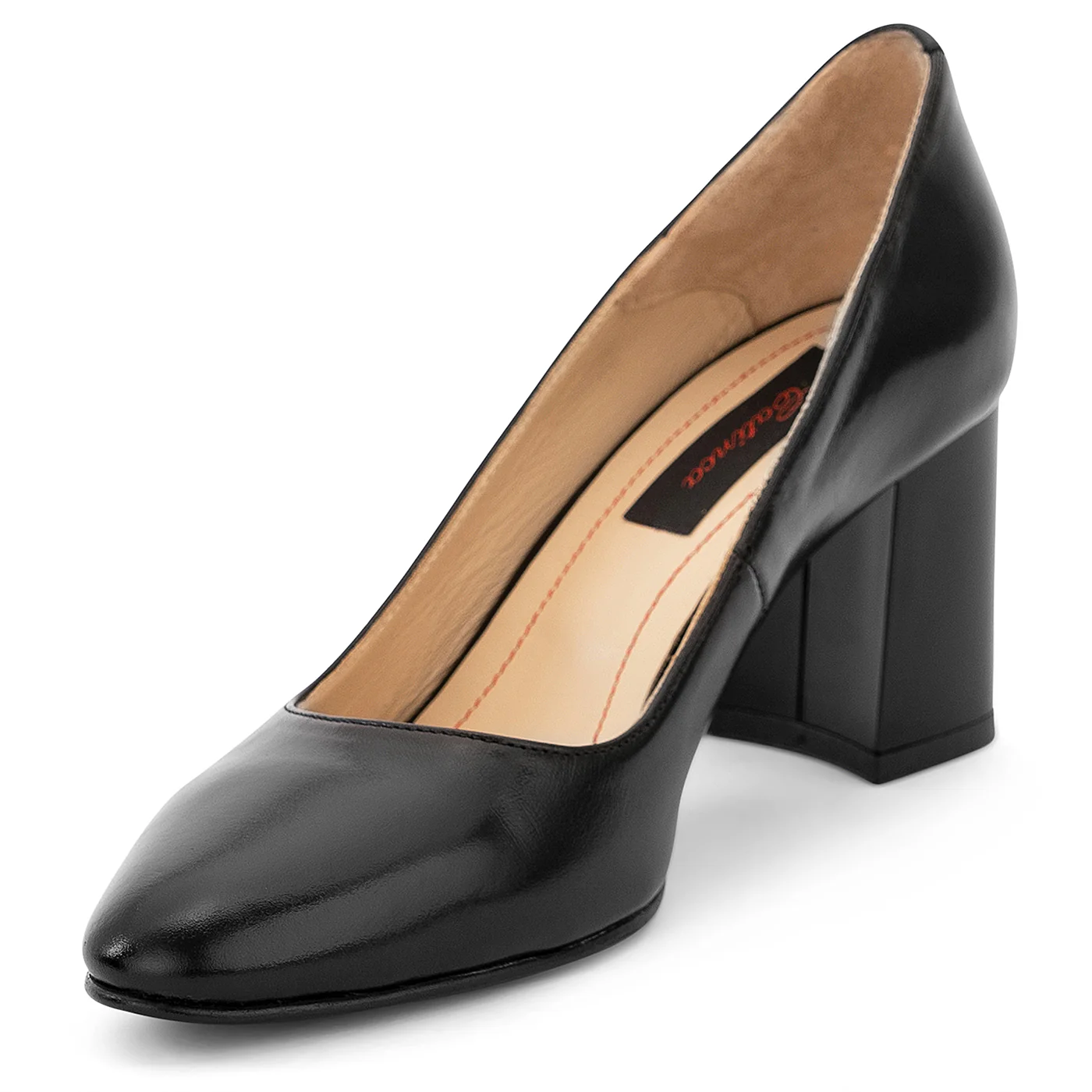 Pantofi dama din piele naturala neagra cu toc gros 7 cm 14199 - Image 3