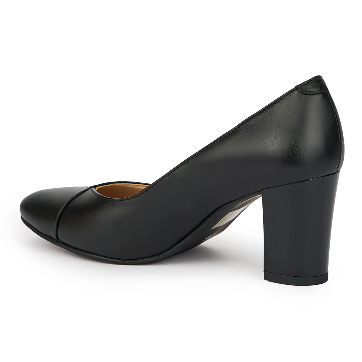 Pantofi dama din piele naturala neagra cu toc gros 7 cm 15283 - Image 2