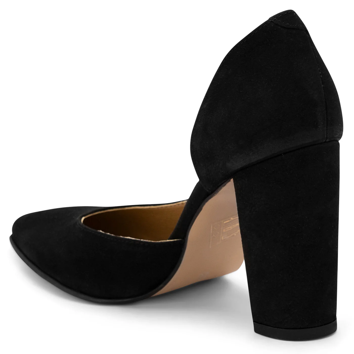 Pantofi dama din piele naturala neagra cu toc gros 9.5 cm 14152 - Image 2