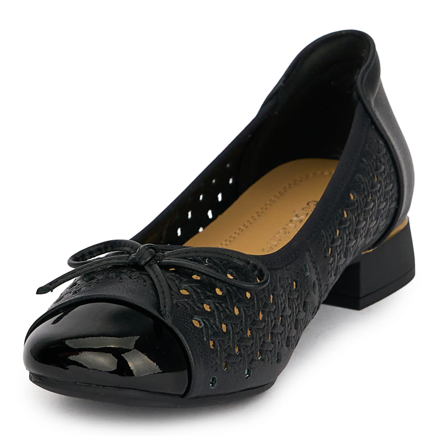 Pantofi dama din piele naturala neagra cu toc mic 2 cm 19582 - Image 3