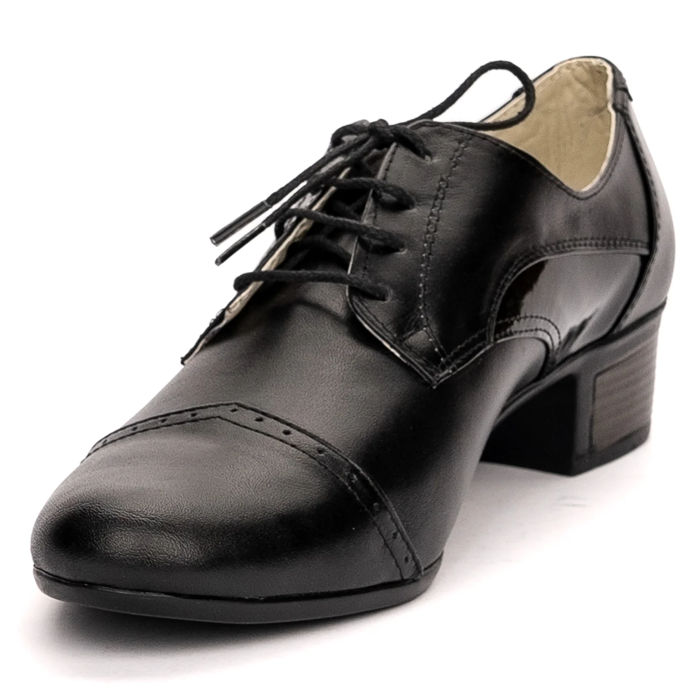 Pantofi dama din piele naturala neagra cu toc mic 3.5 cm 13505 - Image 3
