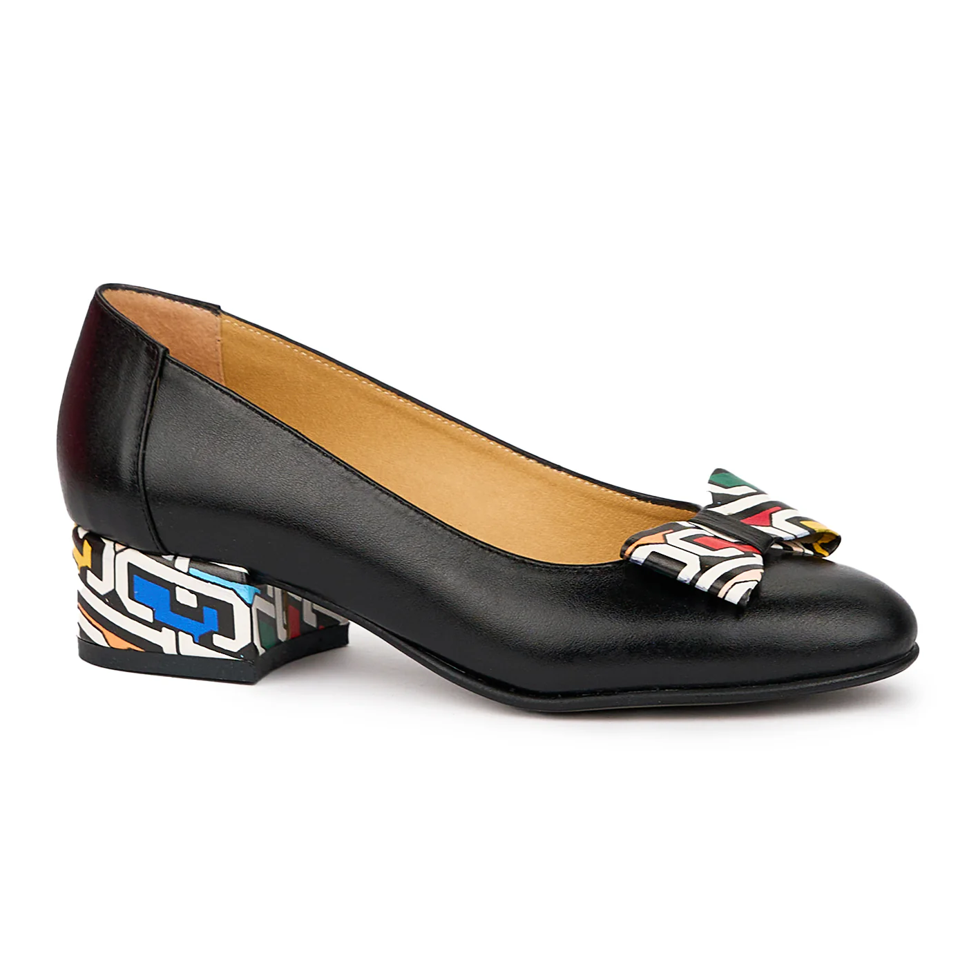 Pantofi dama din piele naturala neagra cu toc mic 3.5 cm 14440