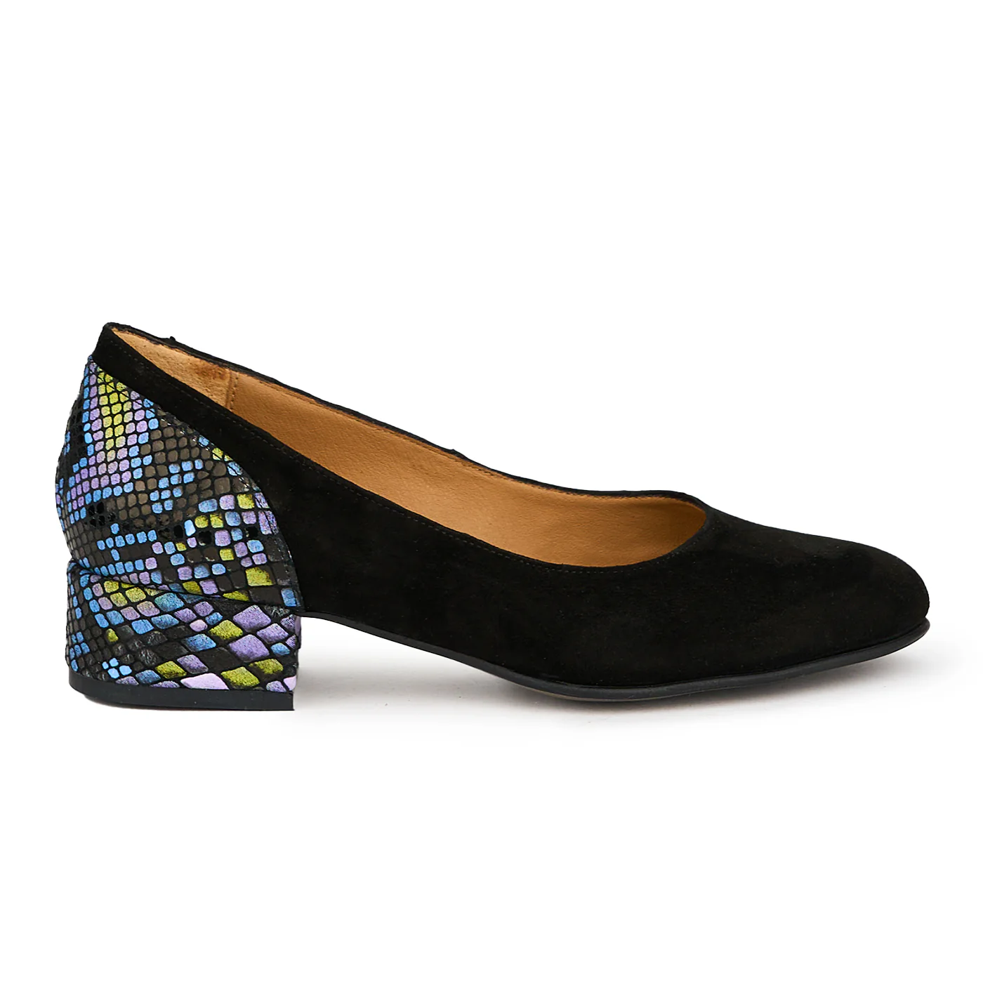 Pantofi dama din piele naturala neagra cu toc mic 3.5 cm 14984