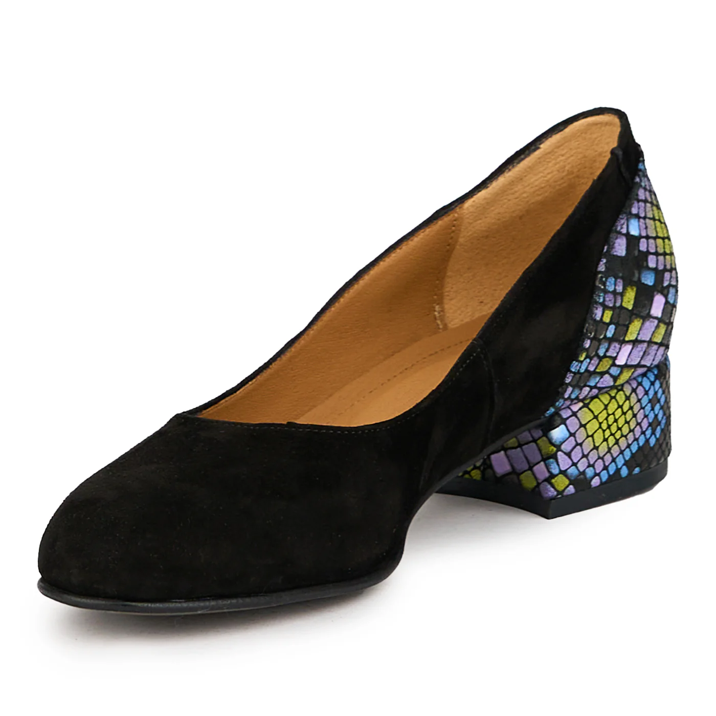 Pantofi dama din piele naturala neagra cu toc mic 3.5 cm 14984 - Image 3