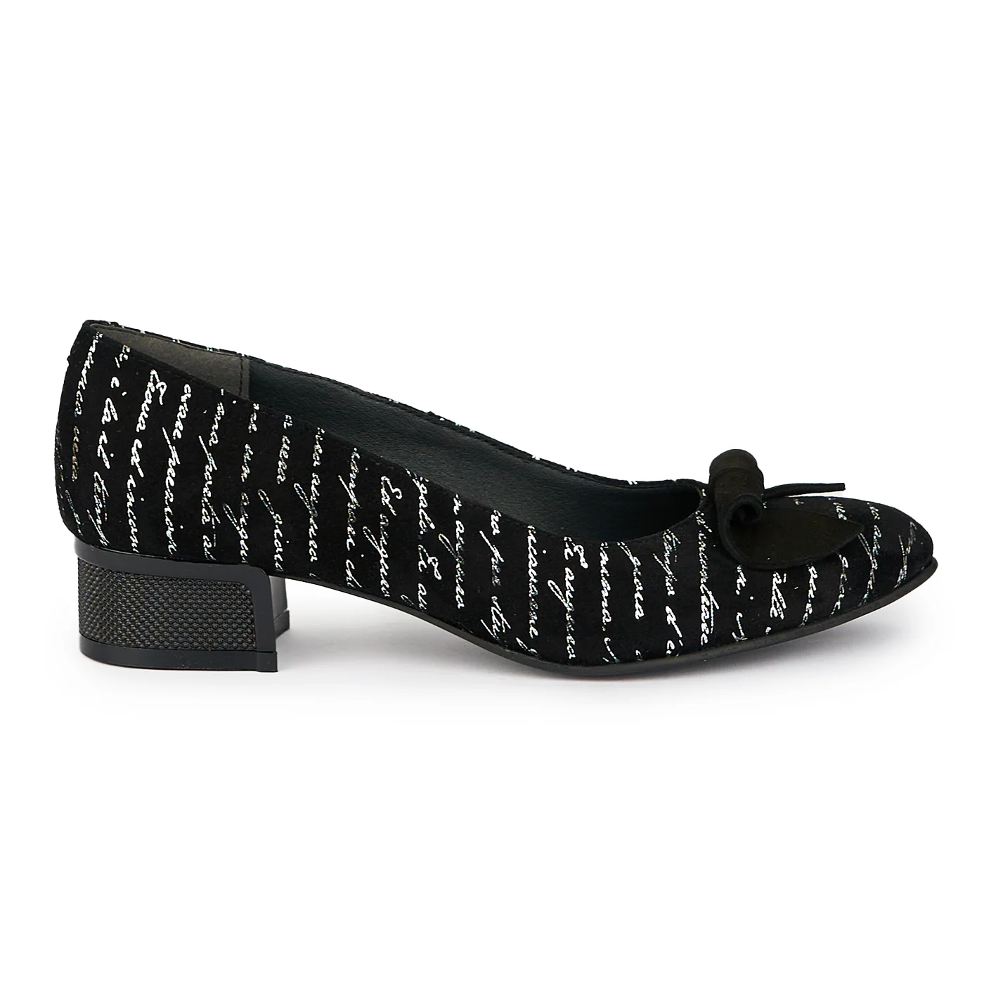 Pantofi dama din piele naturala neagra cu toc mic 3.5 cm 15255