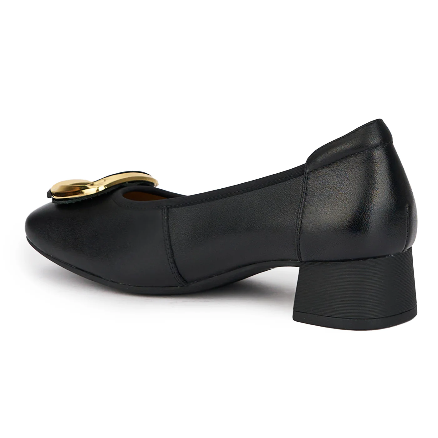 Pantofi dama din piele naturala neagra cu toc mic 3.5 cm 15334 - Image 2