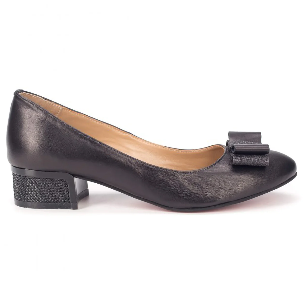 Pantofi dama din piele naturala neagra cu toc mic 3.5 cm 15758