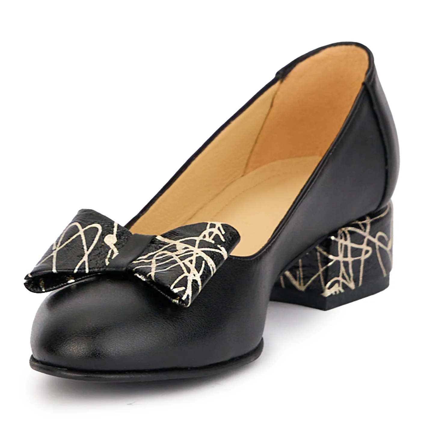 Pantofi dama din piele naturala neagra cu toc mic 3.5 cm 17107 - Image 3