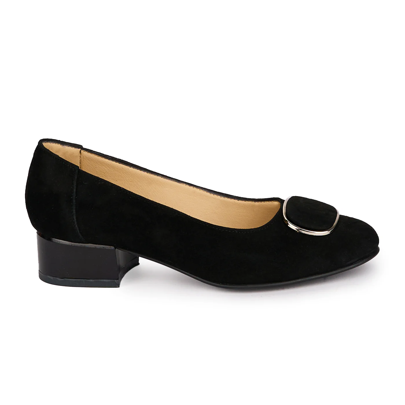 Pantofi dama din piele naturala neagra cu toc mic 3.5 cm 18656