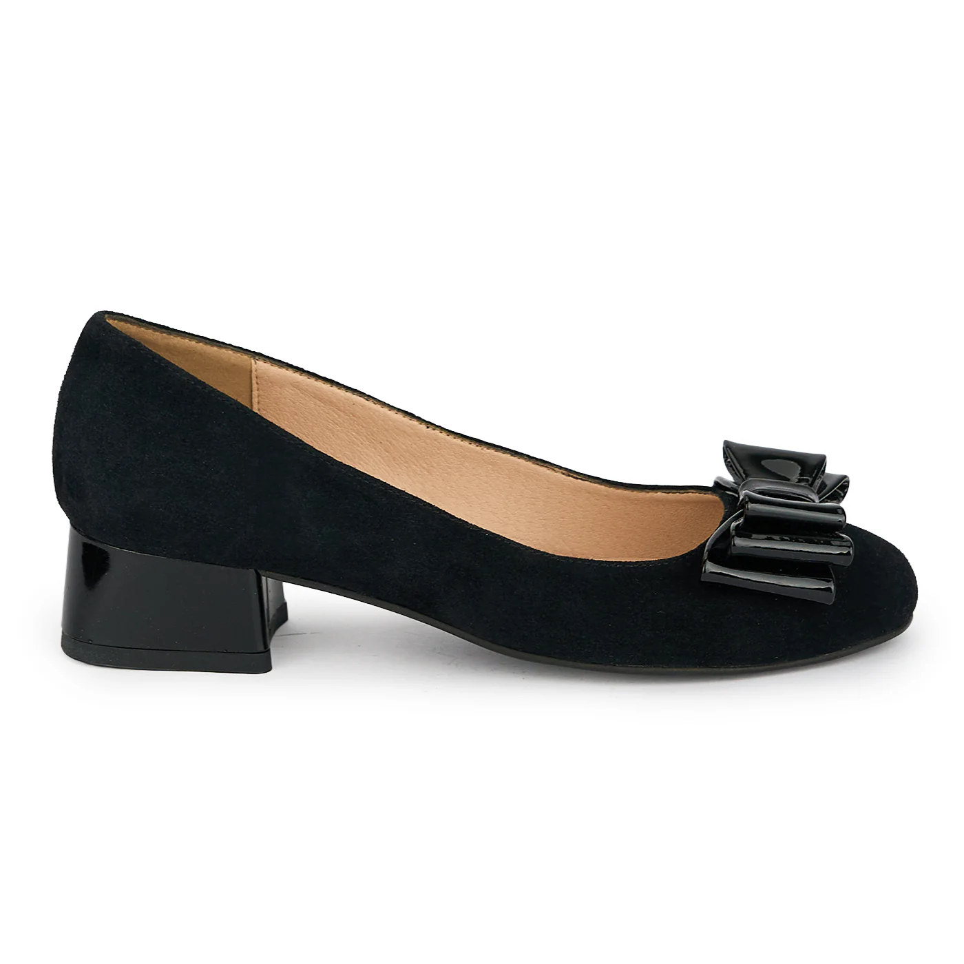 Pantofi dama din piele naturala neagra cu toc mic 3.5 cm 19386
