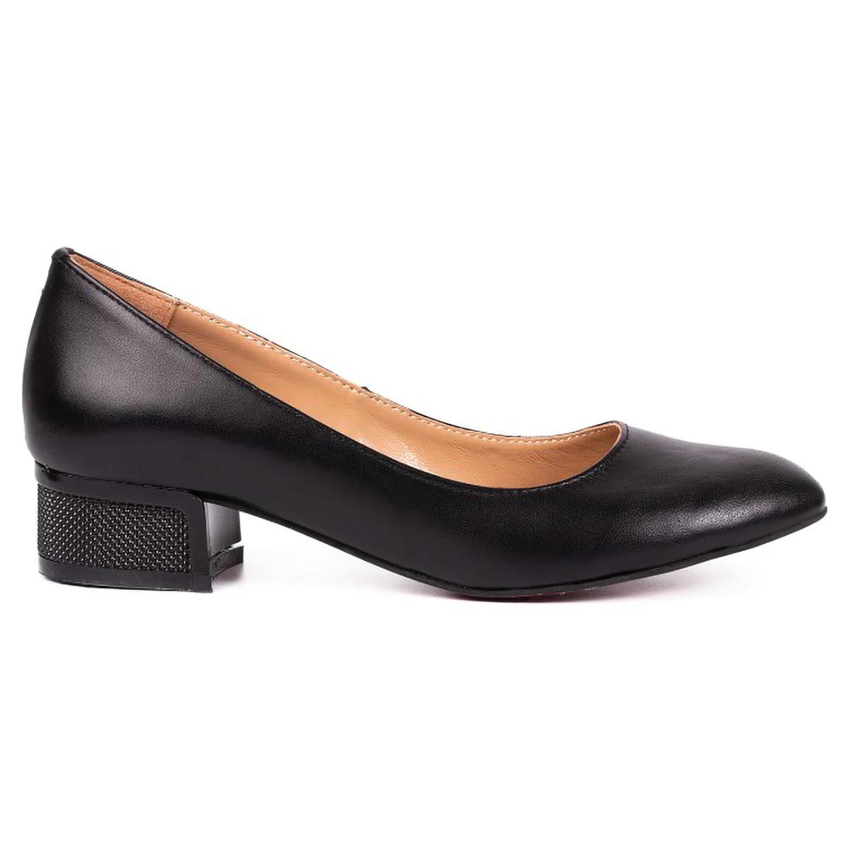 Pantofi dama din piele naturala neagra cu toc mic 3 cm 15766