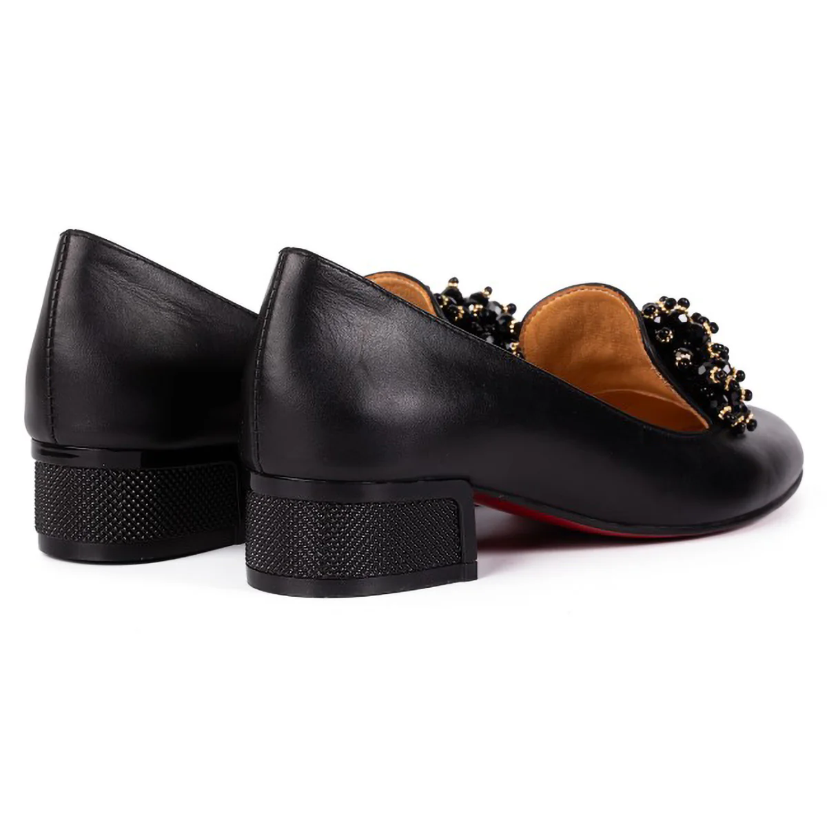 Pantofi dama din piele naturala neagra  cu toc mic 3 cm 15769 - Image 2