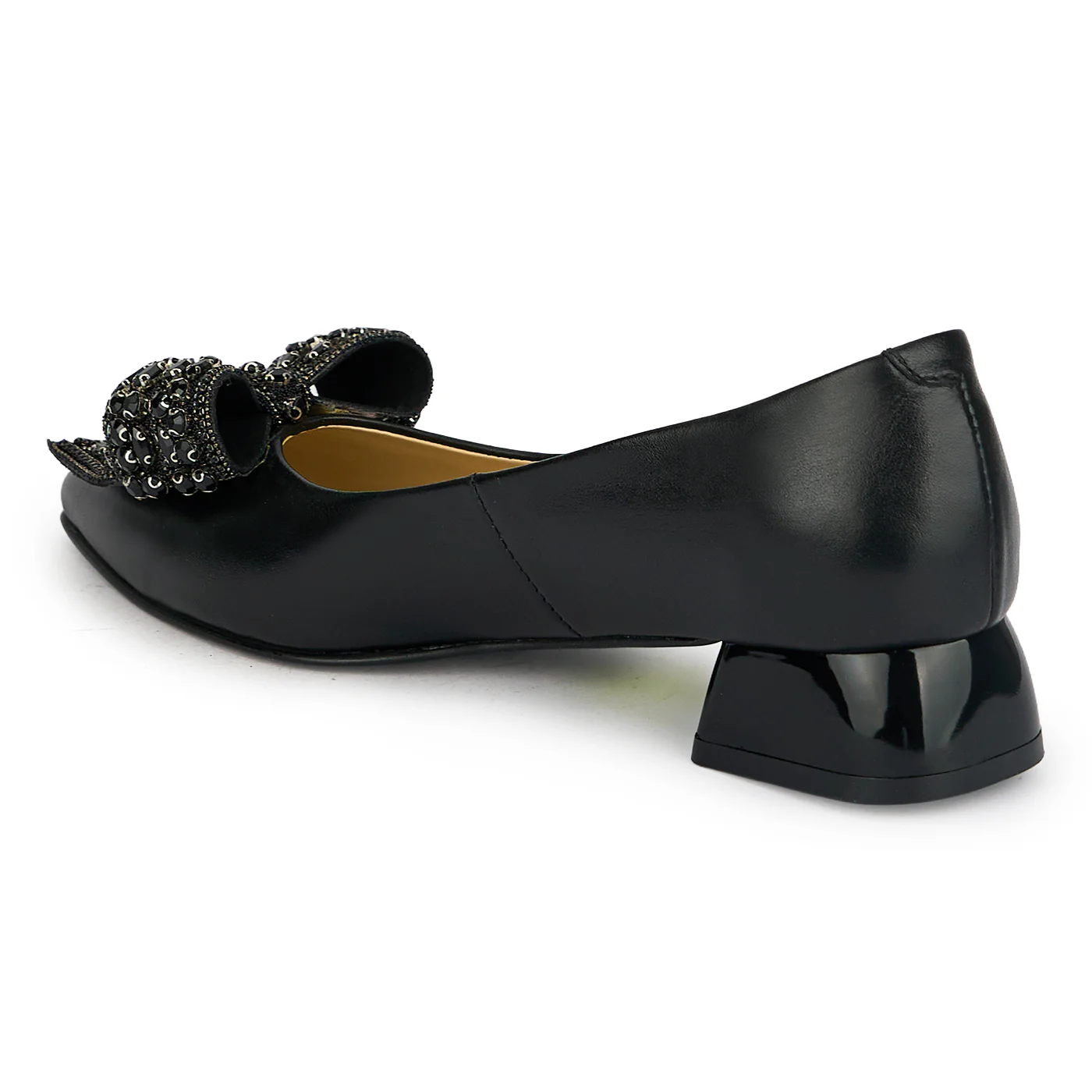 Pantofi dama din piele naturala neagra cu toc mic 3 cm 19431 - Image 2