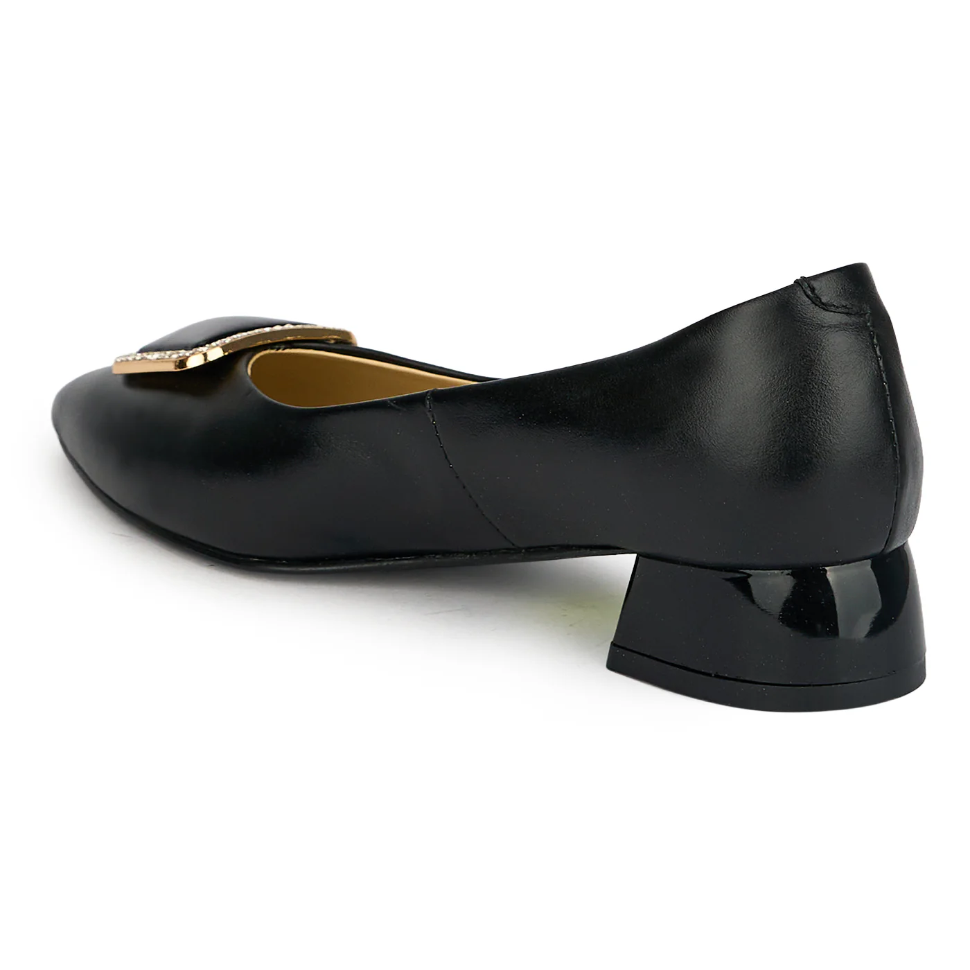 Pantofi dama din piele naturala neagra cu toc mic 3 cm 19432 - Image 2