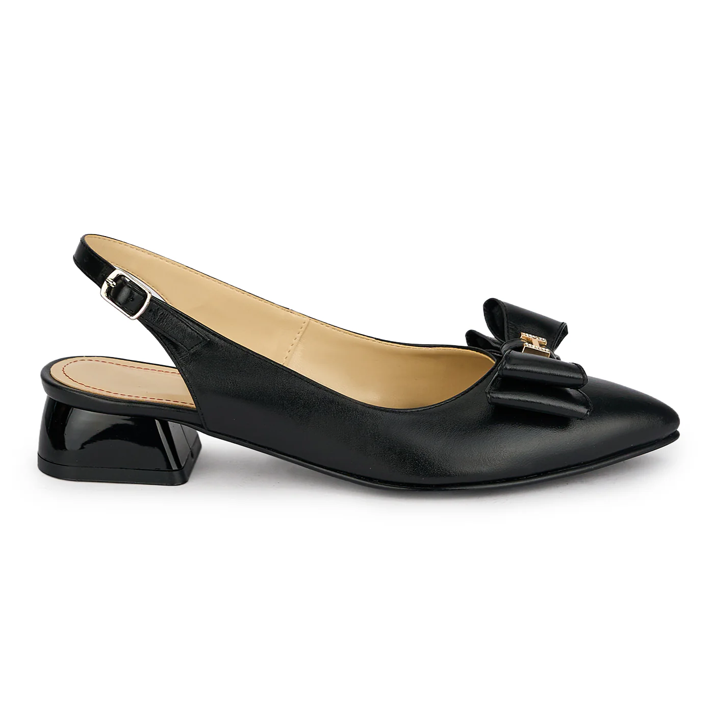 Pantofi dama din piele naturala neagra cu toc mic 3 cm 19910