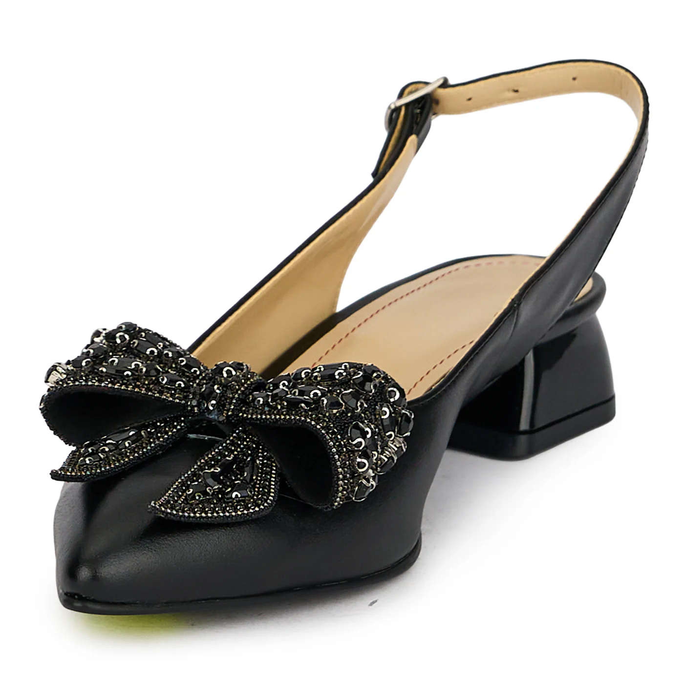 Pantofi dama din piele naturala neagra cu toc mic 3 cm 19911 - Image 3