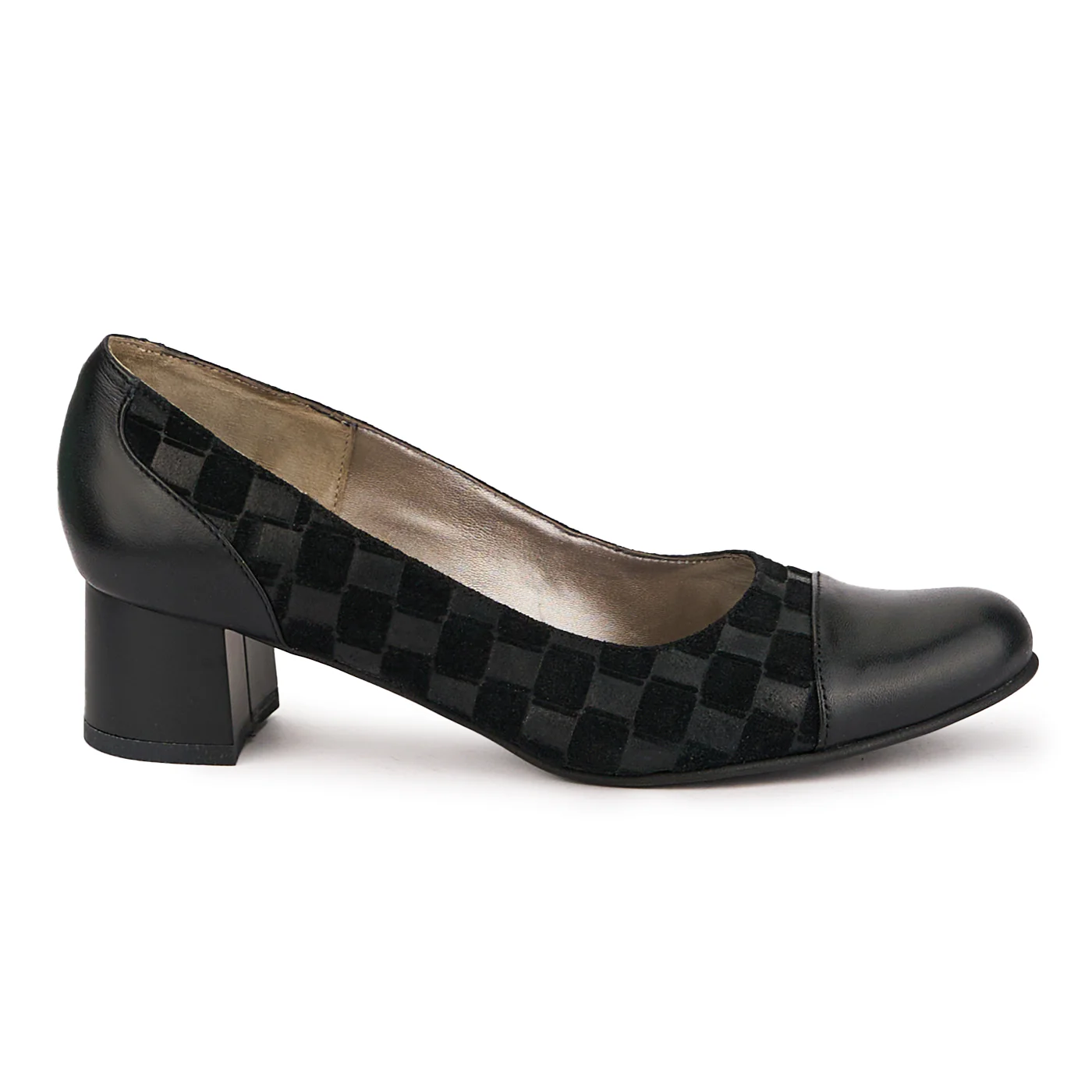 Pantofi dama din piele naturala neagra cu toc mic 4.5 cm 16742