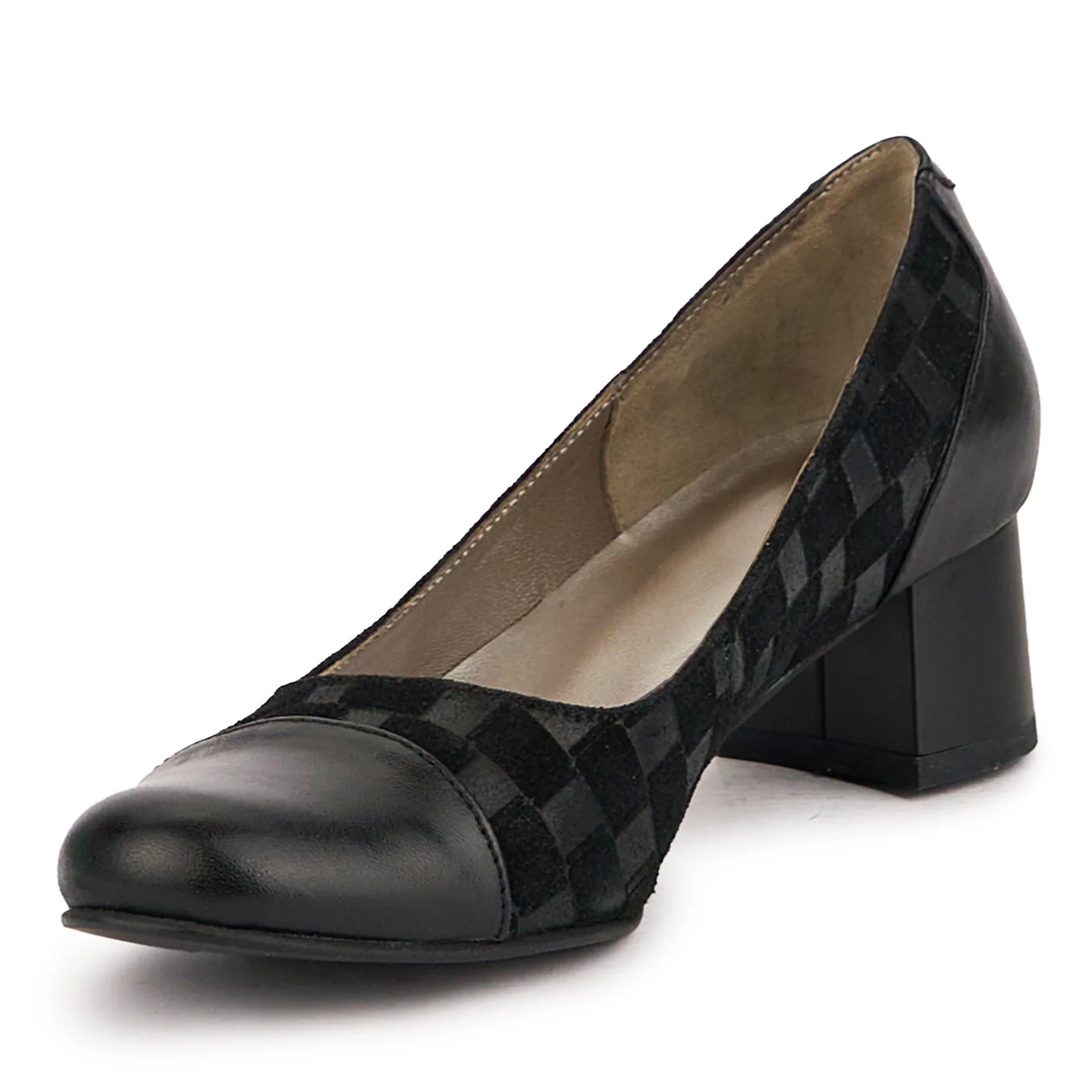 Pantofi dama din piele naturala neagra cu toc mic 4.5 cm 16742 - Image 3