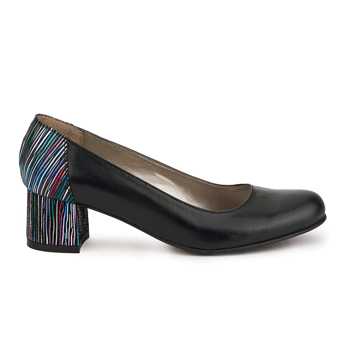Pantofi dama din piele naturala neagra cu toc mic 4.5 cm 16766