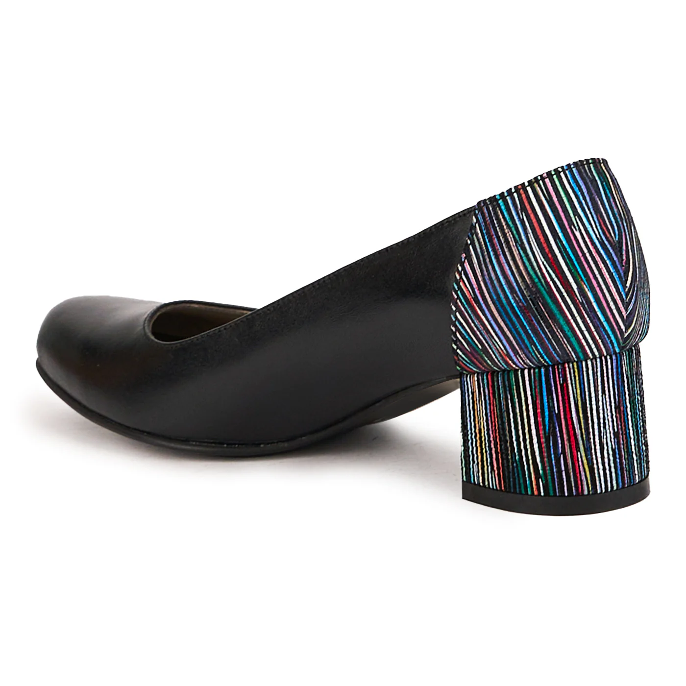 Pantofi dama din piele naturala neagra cu toc mic 4.5 cm 16766 - Image 2