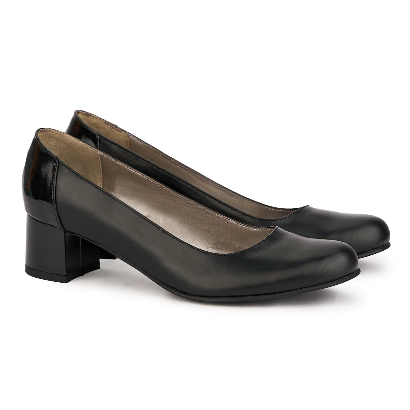 Pantofi dama din piele naturala neagra cu toc mic 4.5 cm 16768 - Image 4