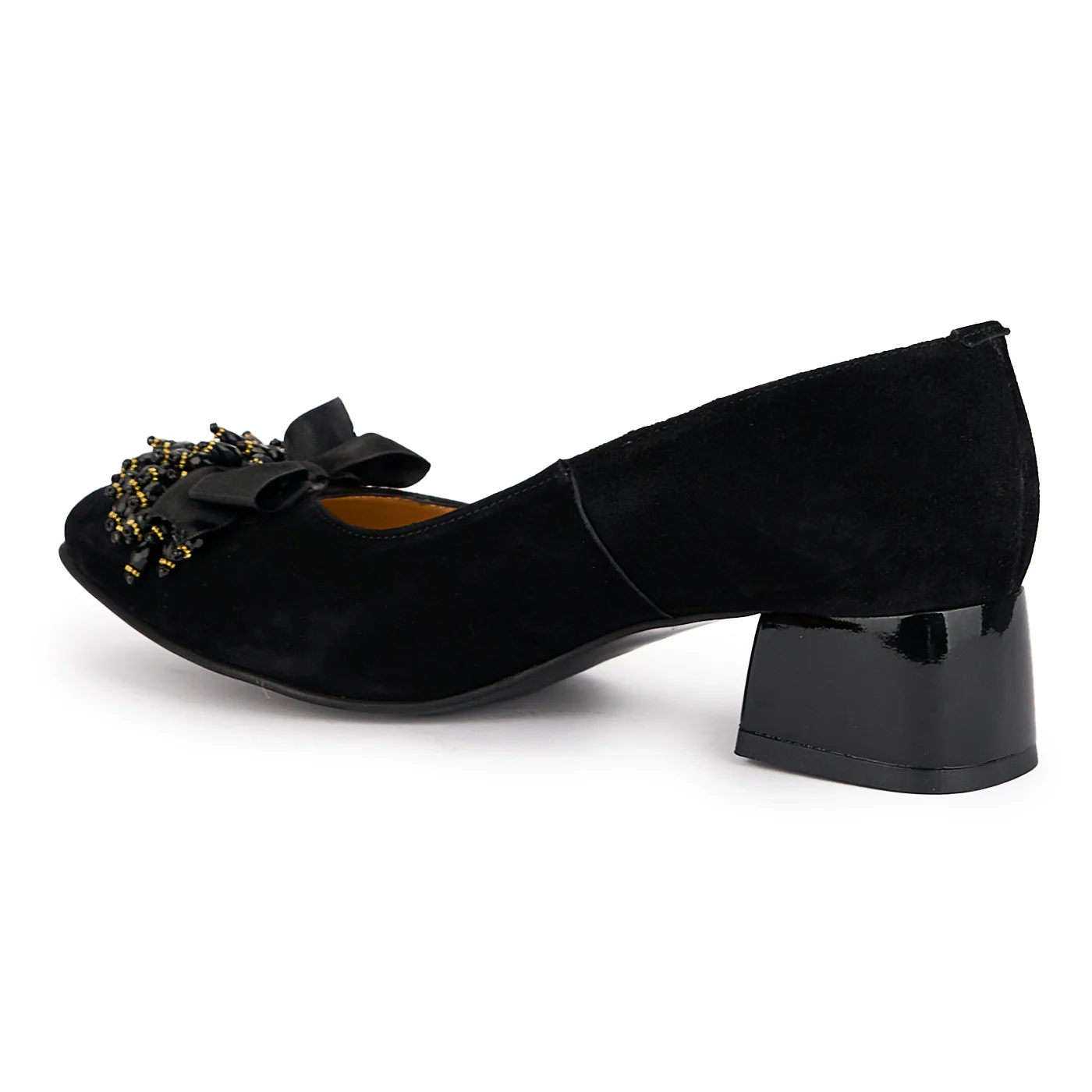 Pantofi dama din piele naturala neagra cu toc mic 4.5 cm 16925 - Image 2