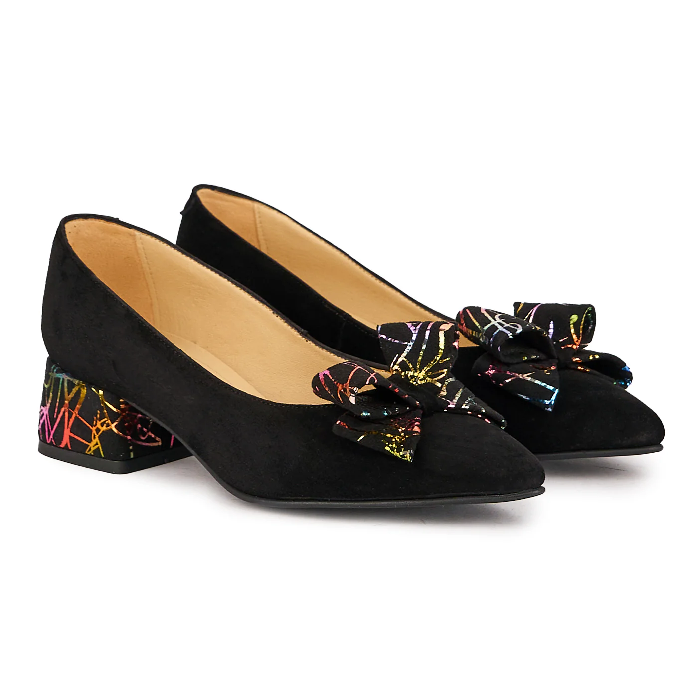 Pantofi dama din piele naturala neagra cu toc mic 4 cm 16684 - Image 4
