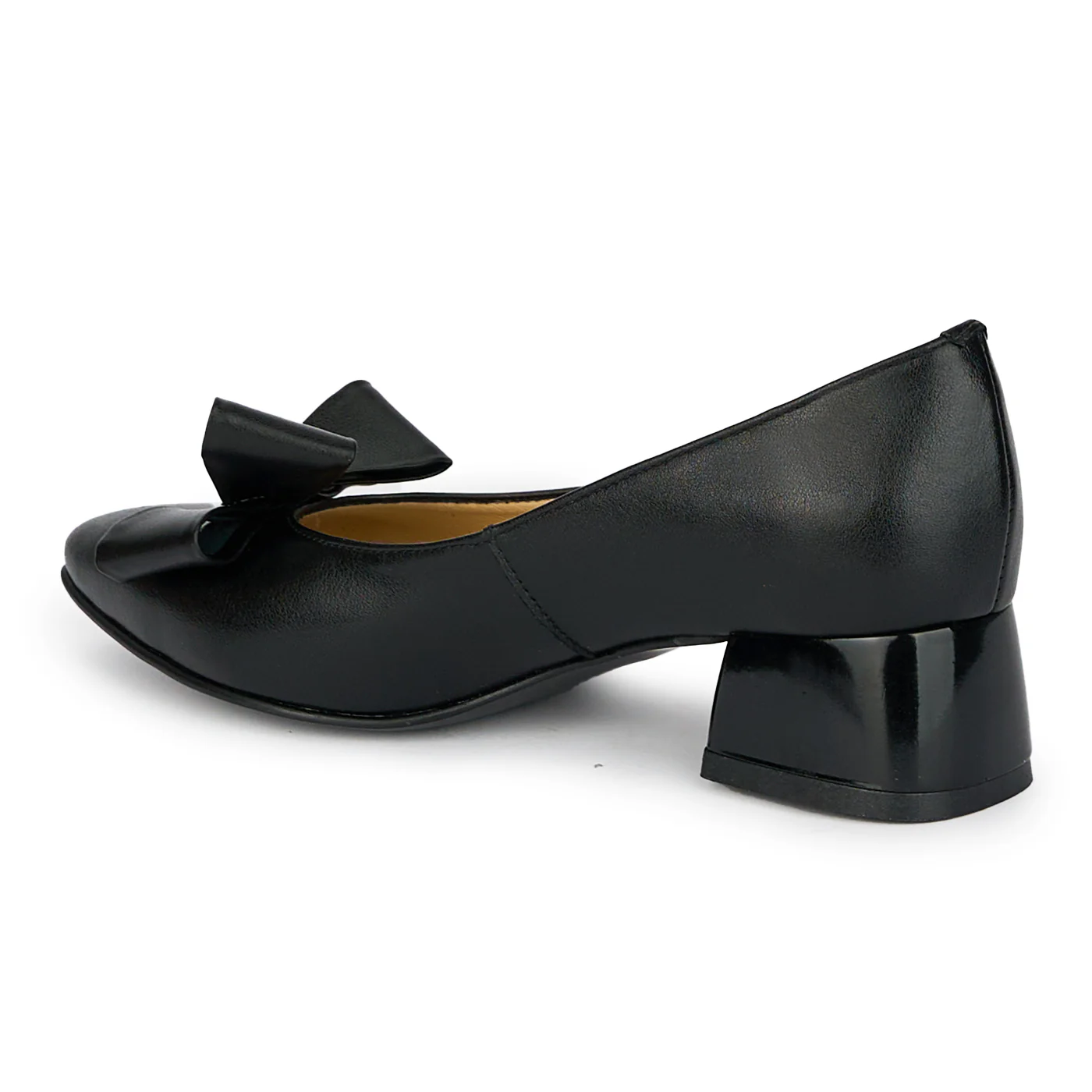 Pantofi dama din piele naturala neagra cu toc mic 4 cm 16685 - Image 2