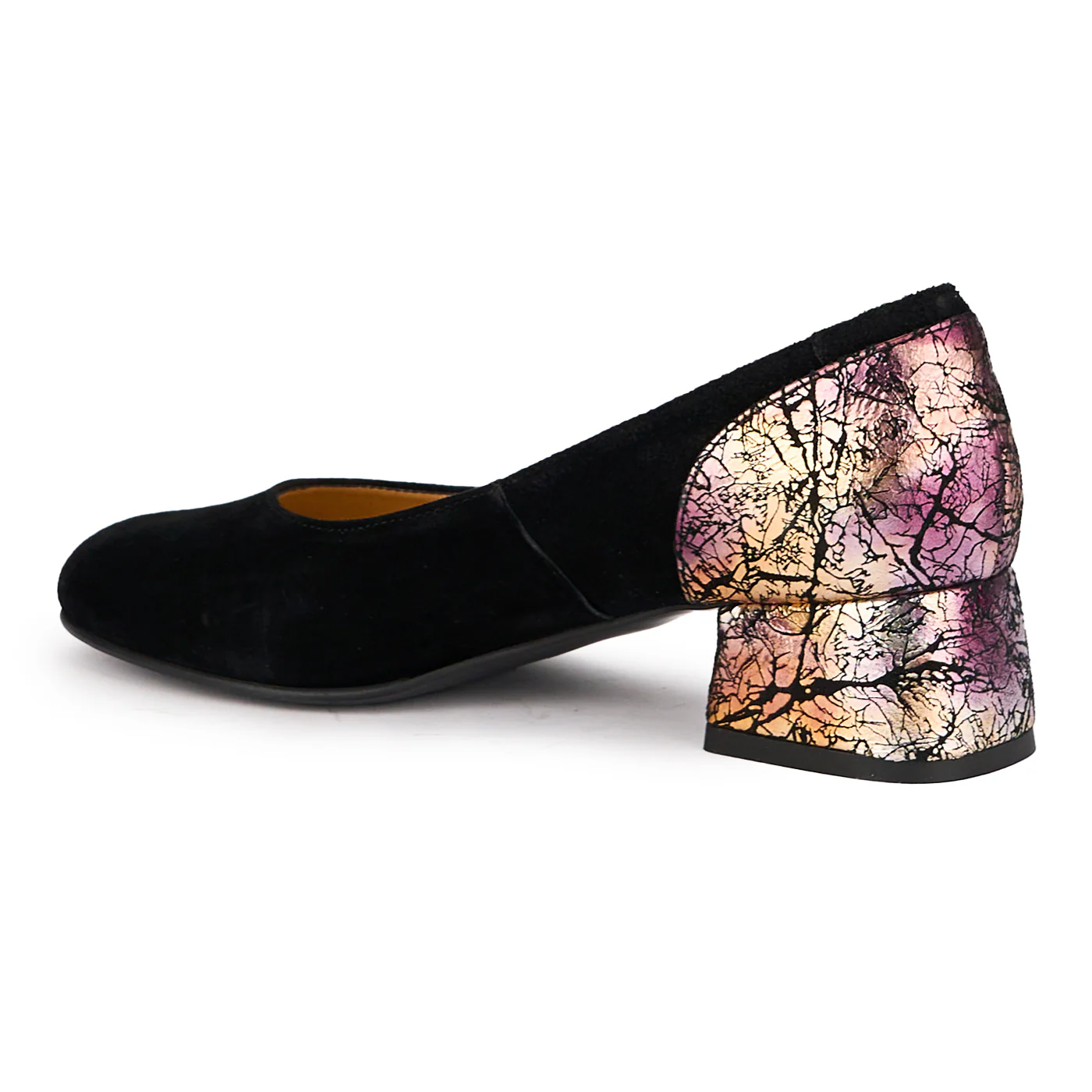 Pantofi dama din piele naturala neagra cu toc mic 4 cm 16924 - Image 2