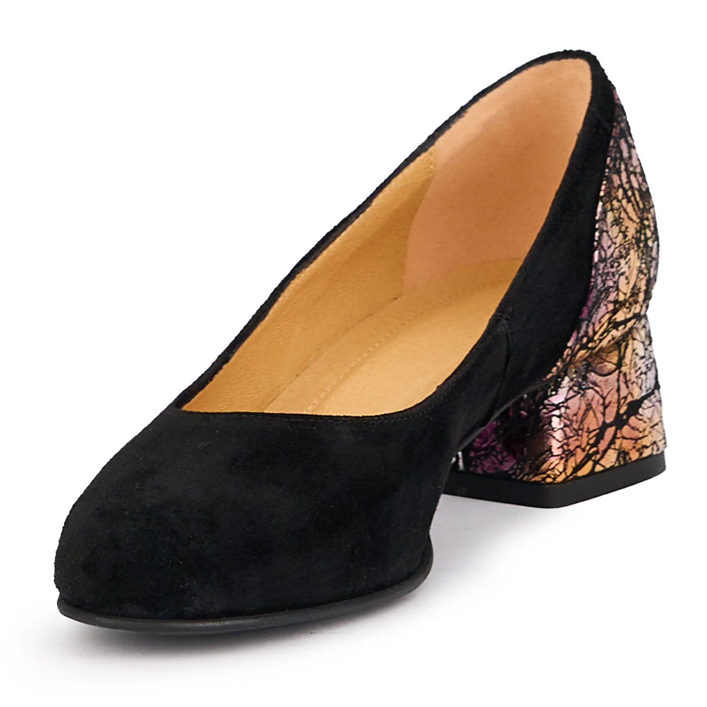 Pantofi dama din piele naturala neagra cu toc mic 4 cm 16924 - Image 3