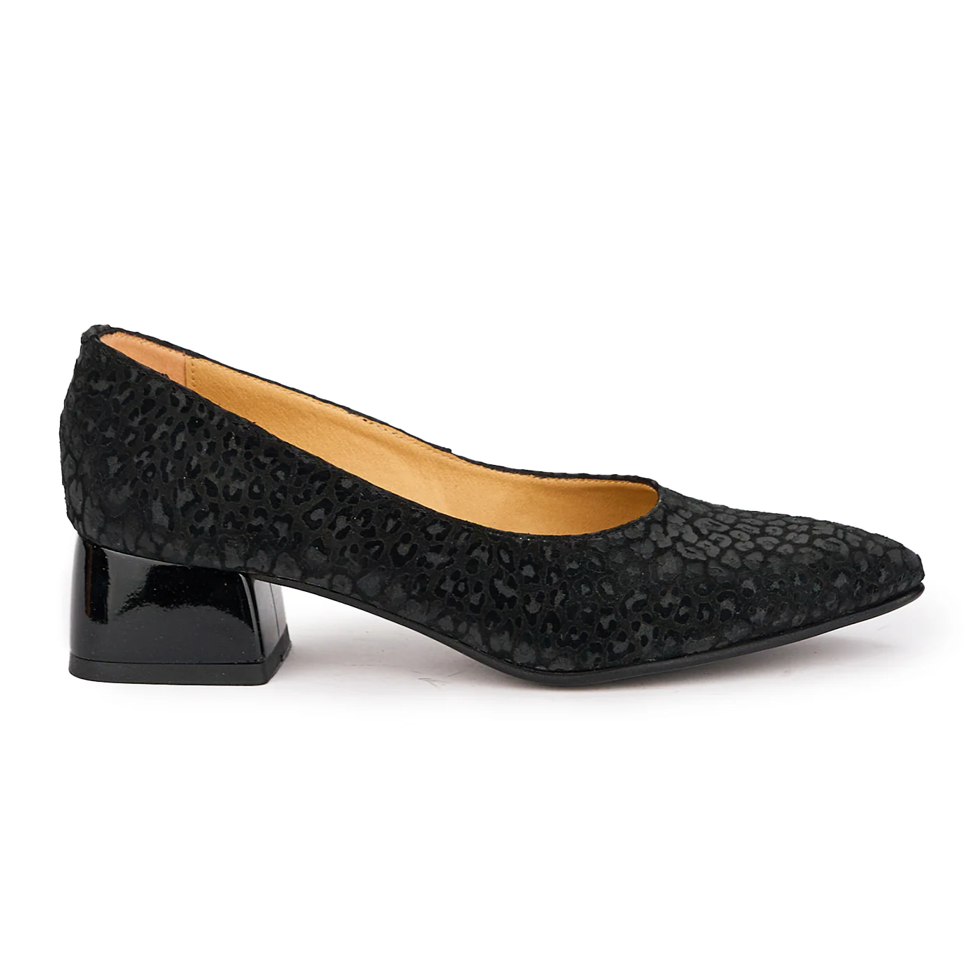 Pantofi dama din piele naturala neagra cu toc mic 4 cm 16959