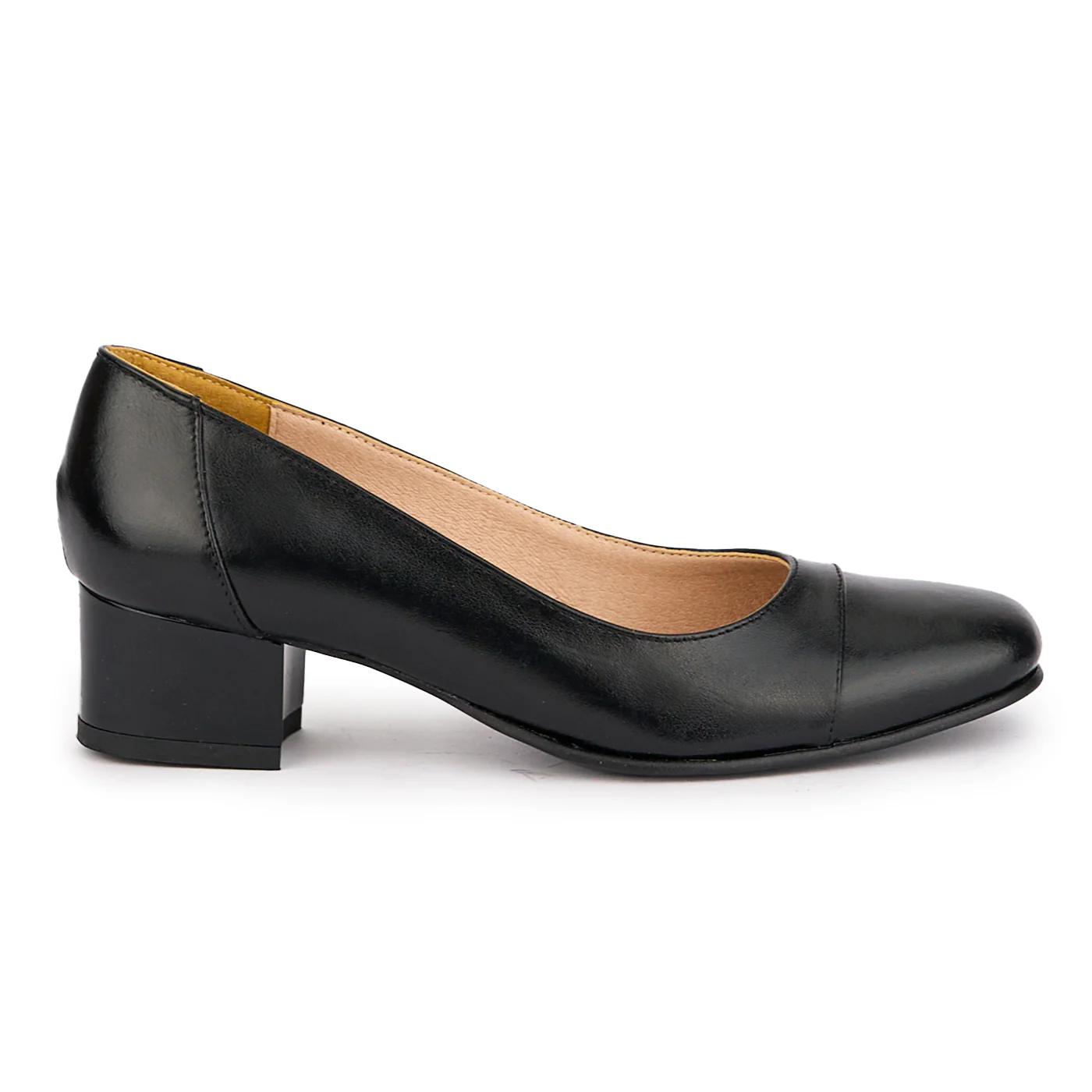 Pantofi dama din piele naturala neagra cu toc mic 4 cm 16986