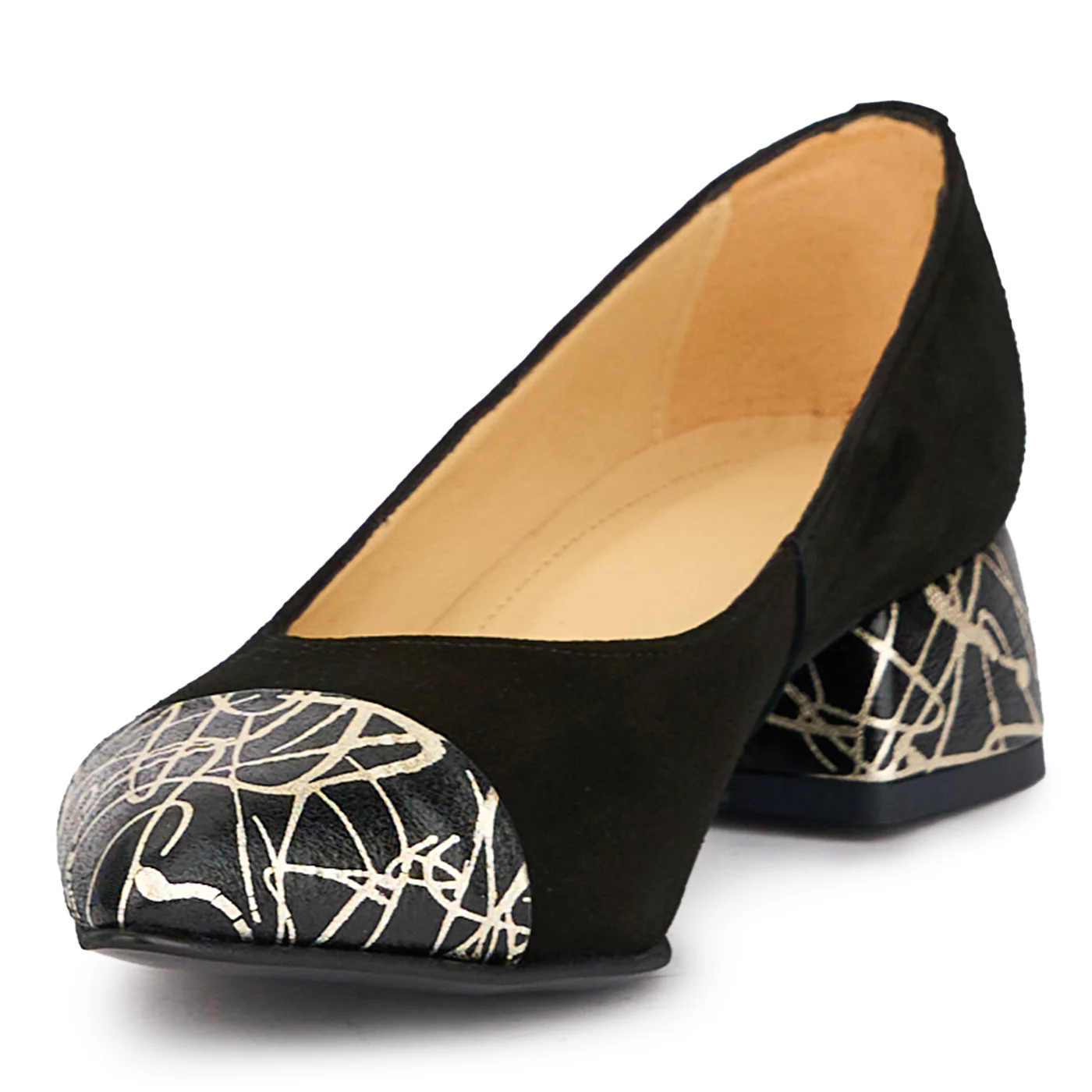 Pantofi dama din piele naturala neagra cu toc mic 4 cm 17106 - Image 3