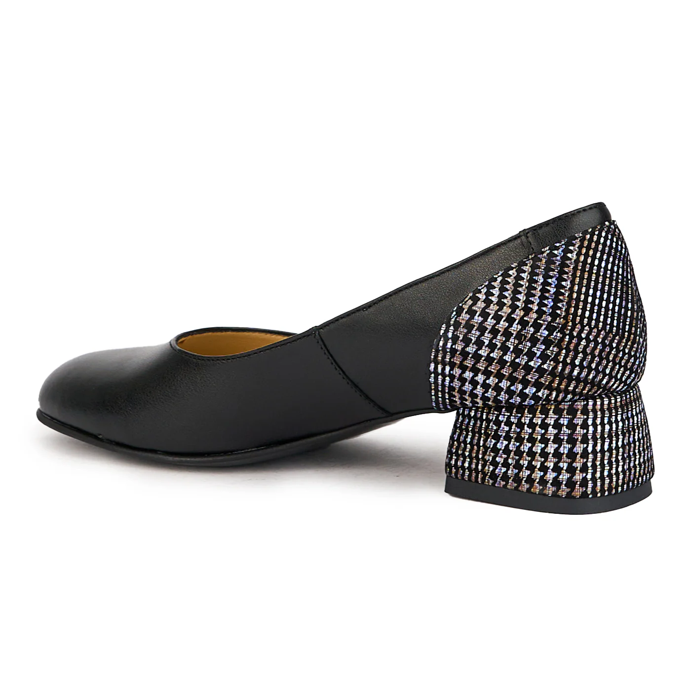 Pantofi dama din piele naturala neagra cu toc mic 4 cm 17249 - Image 2