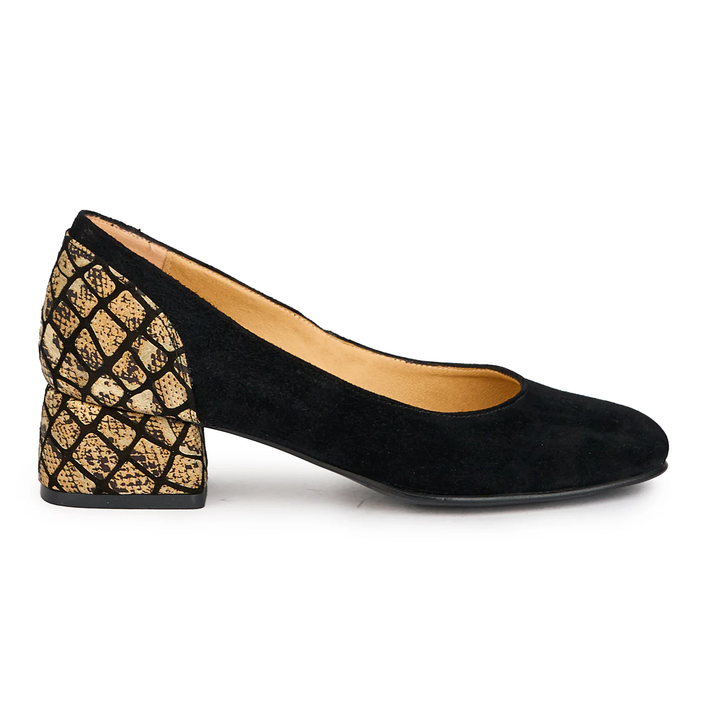 Pantofi dama din piele naturala neagra cu toc mic 4 cm 17250