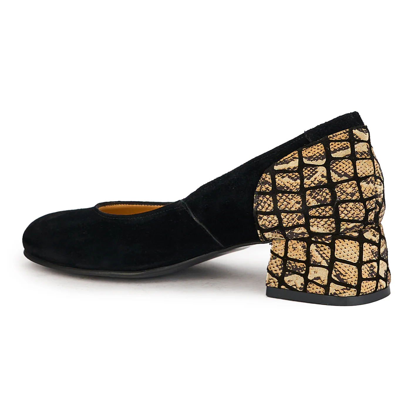 Pantofi dama din piele naturala neagra cu toc mic 4 cm 17250 - Image 2