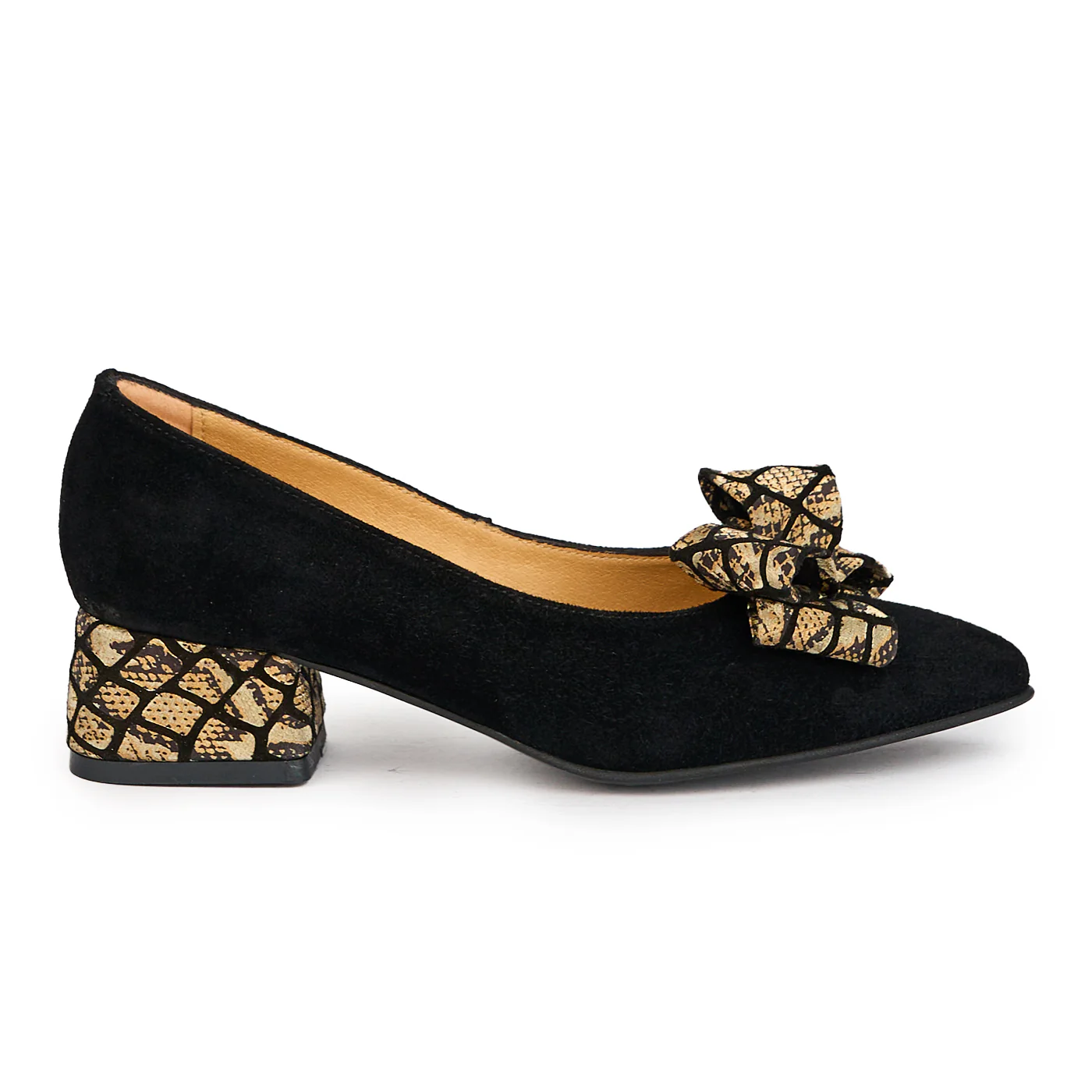 Pantofi dama din piele naturala neagra cu toc mic 4 cm 17251