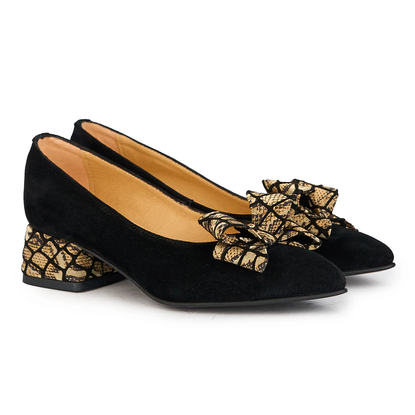 Pantofi dama din piele naturala neagra cu toc mic 4 cm 17251 - Image 4