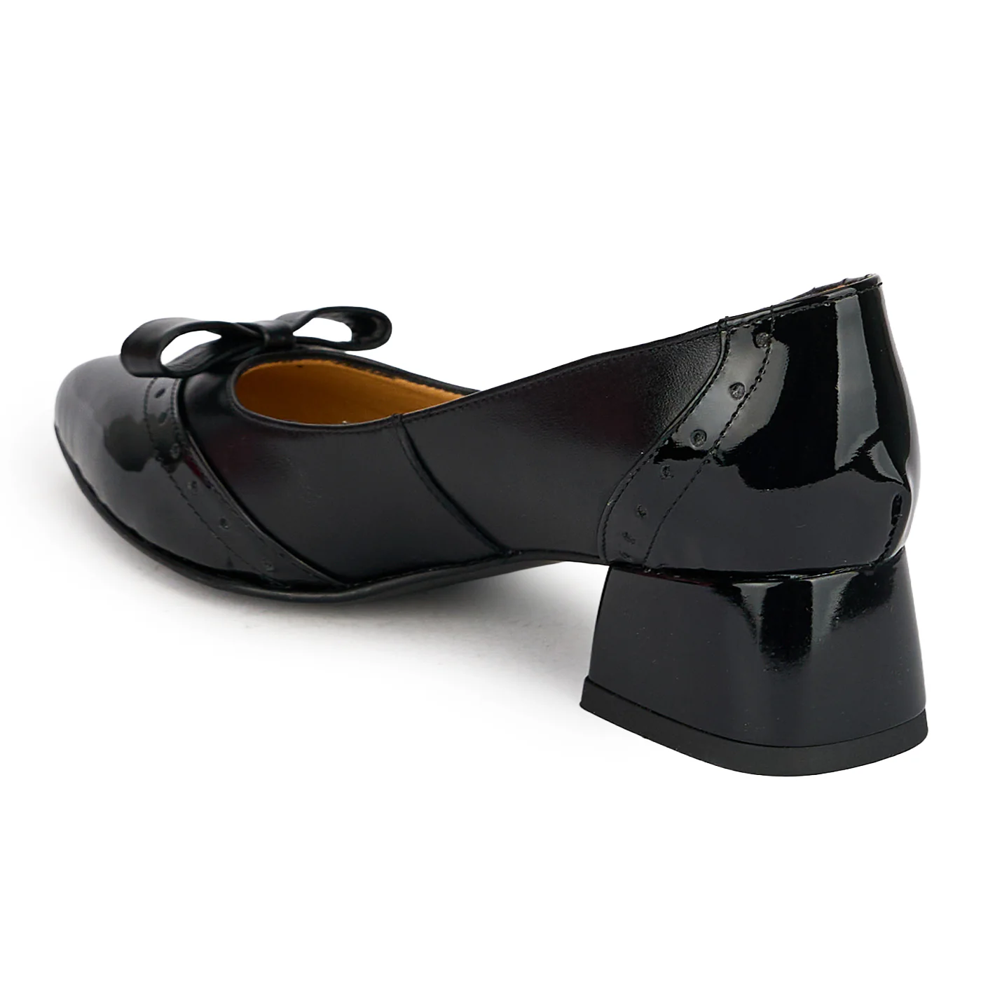 Pantofi dama din piele naturala neagra cu toc mic 4 cm 19921 - Image 2